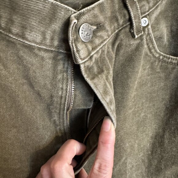 Lee High Waisted Womens Jeans Olive Green 28 x 30 Small Straight Leg 90s Mom - Picture 7 of 9